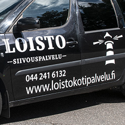 Ajoneuvon oviteippaus leikatusta tarrasta